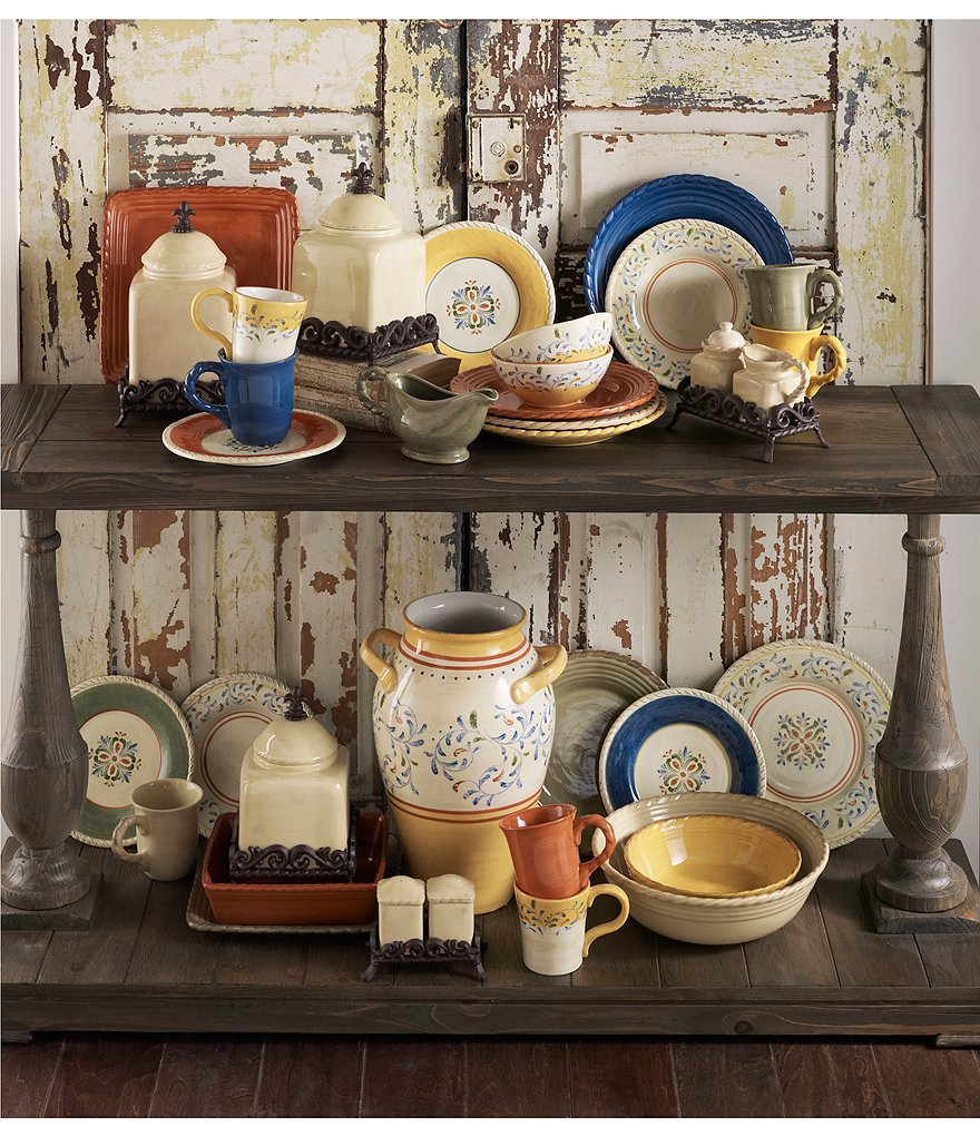 Artimino Tuscan Countryside Rope-Edged Stoneware Serving Bowl