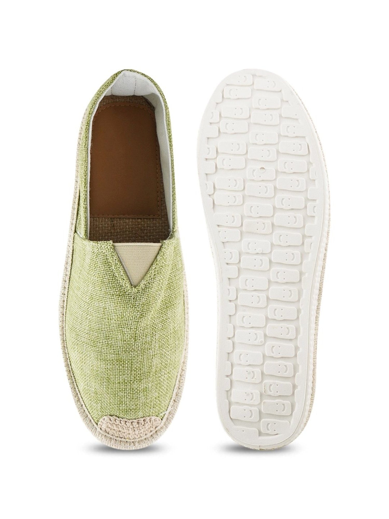 The White Pole Men's Green Espadrille Shoes