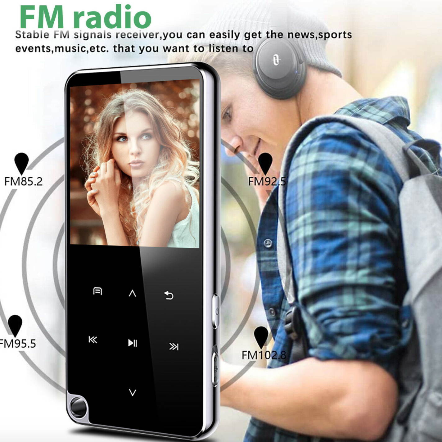 Bluetooth4.2 Touch Screen MP3 HIFI Lossless Sound Music Player FM Radio Recorder
