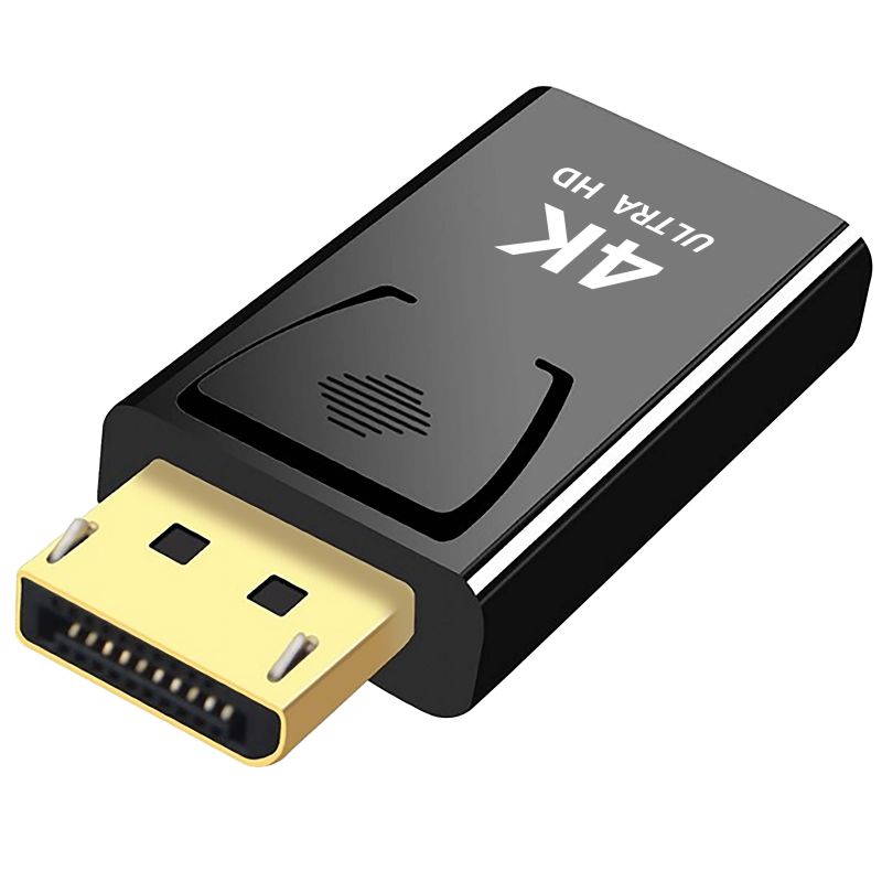 DisplayPort to HDMI Adapter 4K Gold Plated DP to HDMI Converter Male to Female 1.4V Black