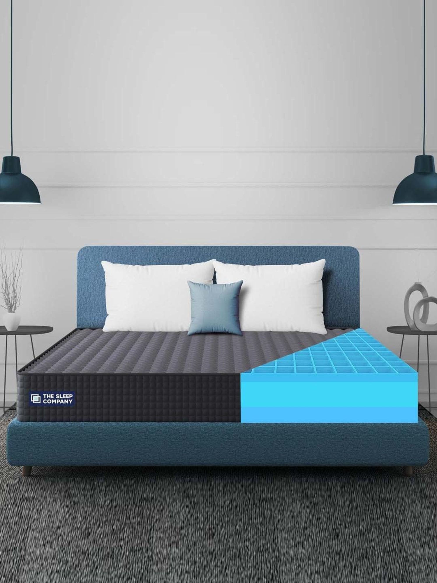The Sleep Company SmartGrid Orthopedic Pro Grey Polymer Single Size Firm Mattress 72X36X6 Inch