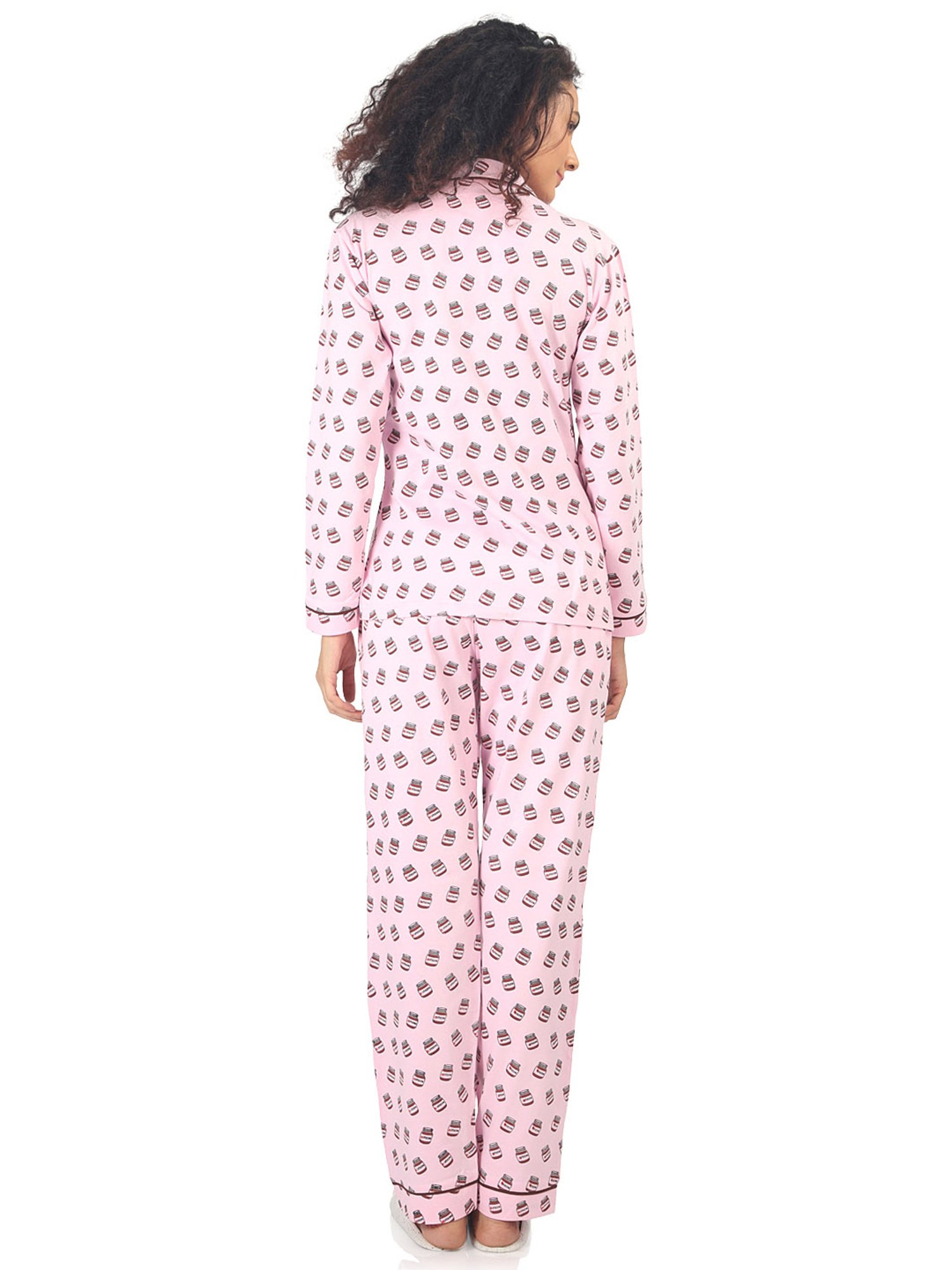 Nite Flite Pink Printed Shirt With Pyjamas