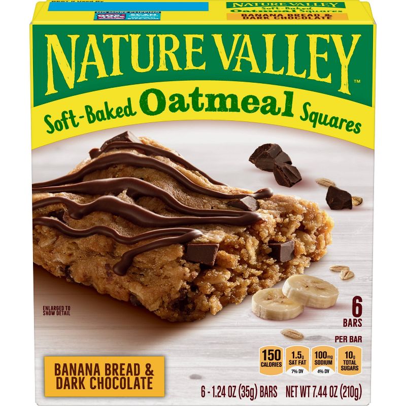 Nature Valley Banana Bread & Dark Chocolate Soft-Baked Oatmeal Squares - 7.44oz/6ct