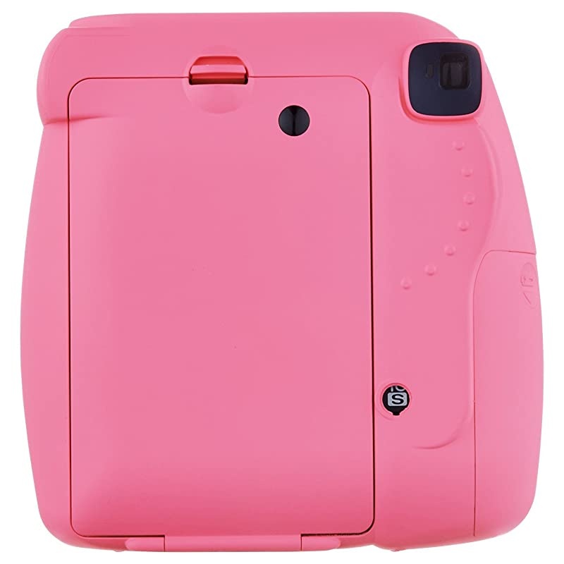 Instax Mini 9 Instant Camera - Flamingo Pink, Instant Mini Rainbow Film, and Instax Groovy Camera Case - Pink