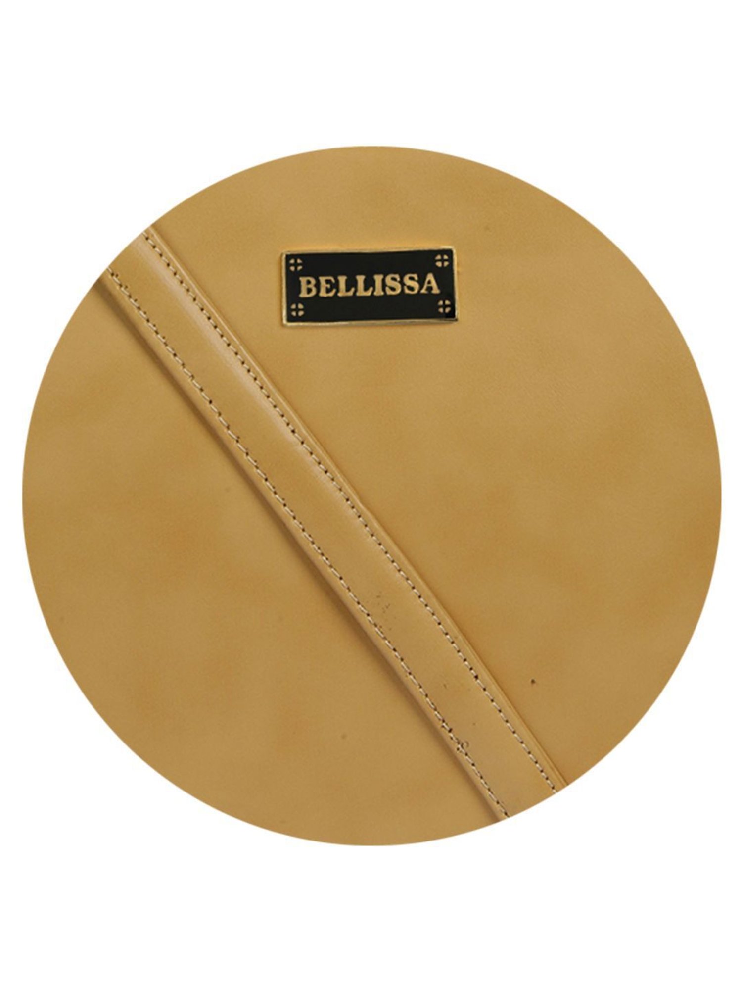 Bellissa Beige Solid Medium Premium Shoulder Handbag