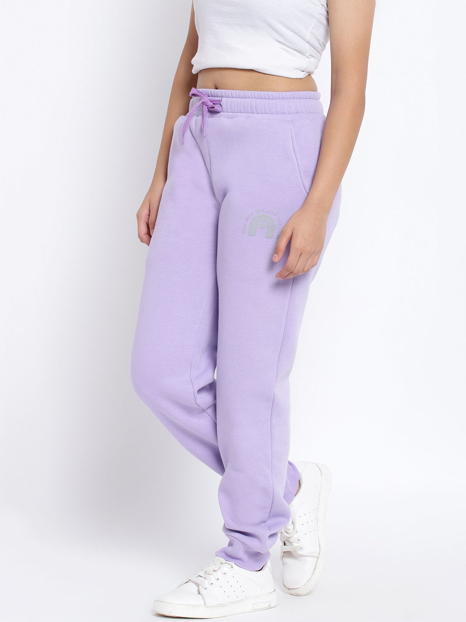 Lil Tomatoes Girls Purple Solid Trackpants