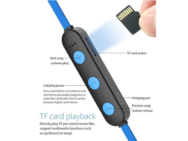 AutofeelSunriseoffice  Waterproof Magnetic Attraction Bluetooth Earphone Headset Wireless Headphone With Charging Cable Earphone Build-in Mic Pluggable Card 3D Bass Stereo Neckband Sport Earbuds