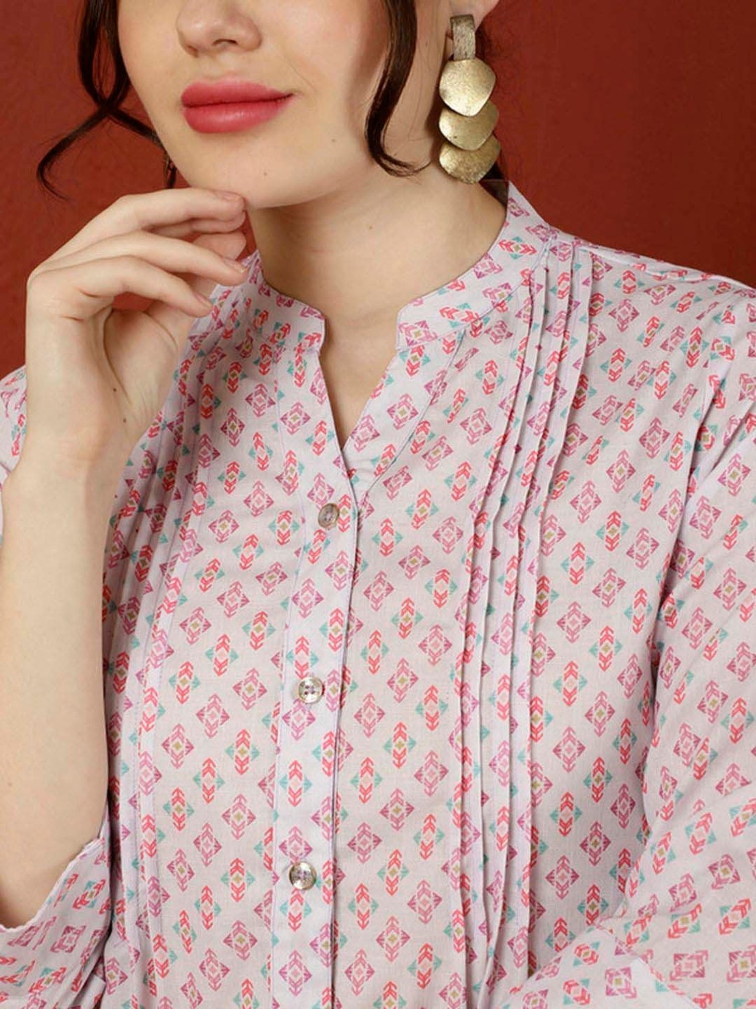 Jaipur Kurti Pink Printed Tunic