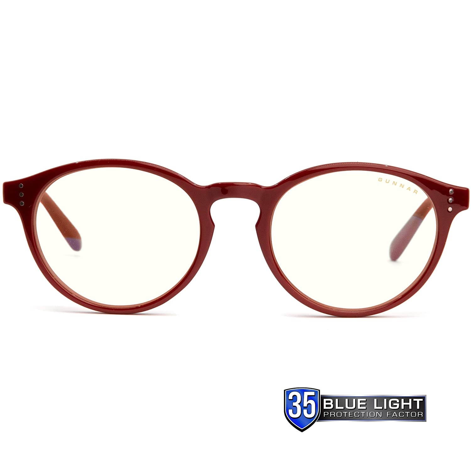 Gaming Glasses | Blue Light Blocking Glasses | Attache/Dark Red by Gunnar | 35% Blue Light Protection, 100% UV Light, Anti-Reflective To Protect & Reduce Eye Strain & Dryness
