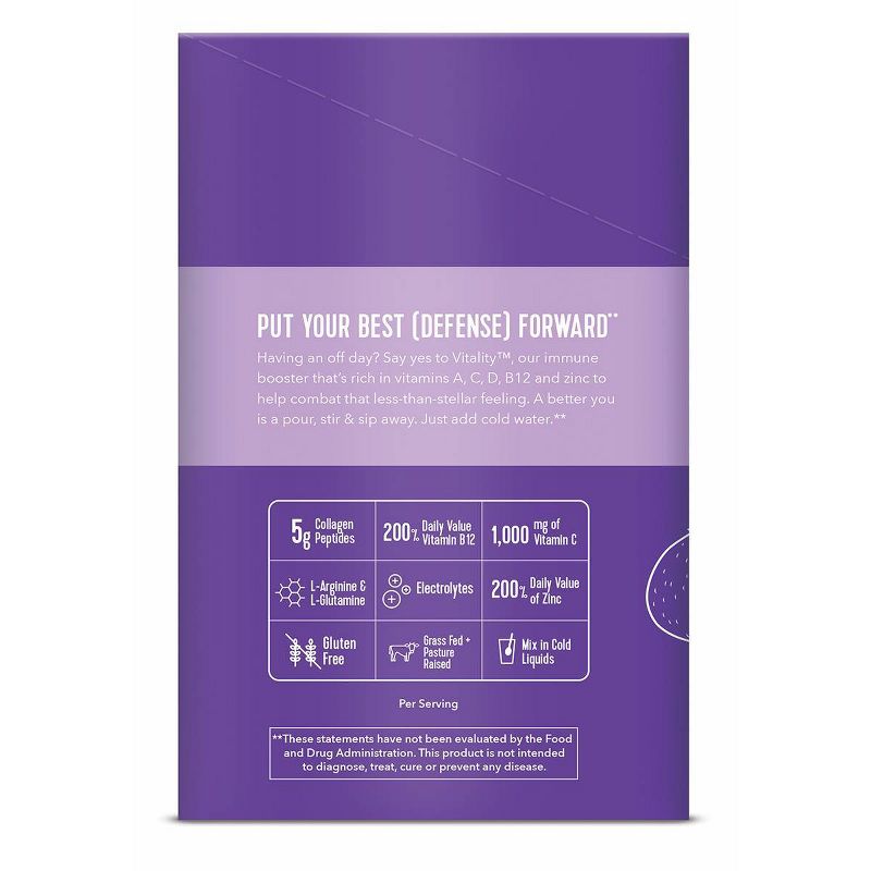 Vital Proteins Vitality Immune Booster Dietary Supplement Sticks - Grape Citrus - 14ct