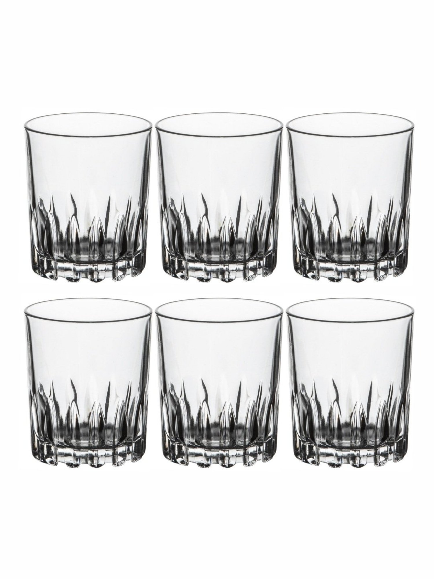 ROXX Transparent Glass Tumbler - Set of 6 (215ml)