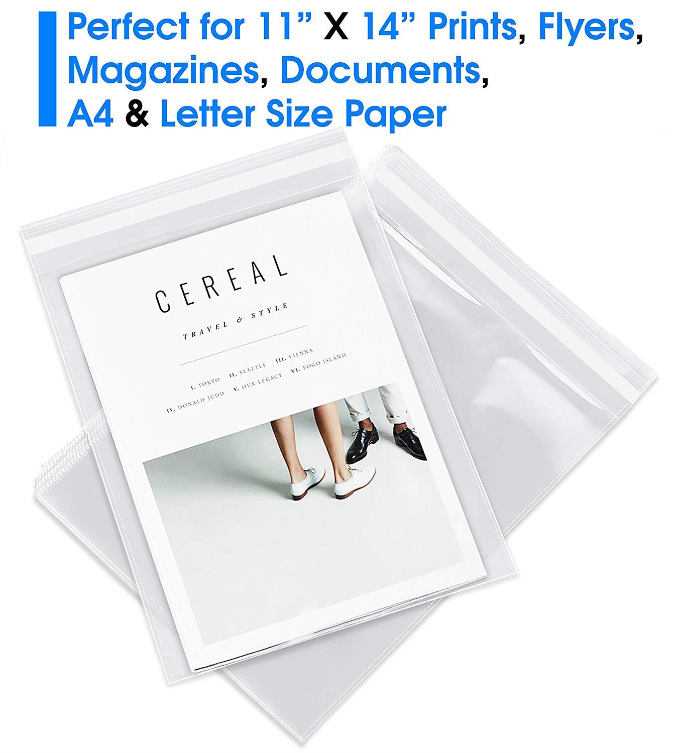 6&rdquo; X 9&rdquo; (200) Clear Resealable Cellophane Cello Bags Self Seal - Fits 6X9 Print Photos A7 A8 A9 Cards Envelopes & Baked Goods - Pack It Chic (More Sizes Available)