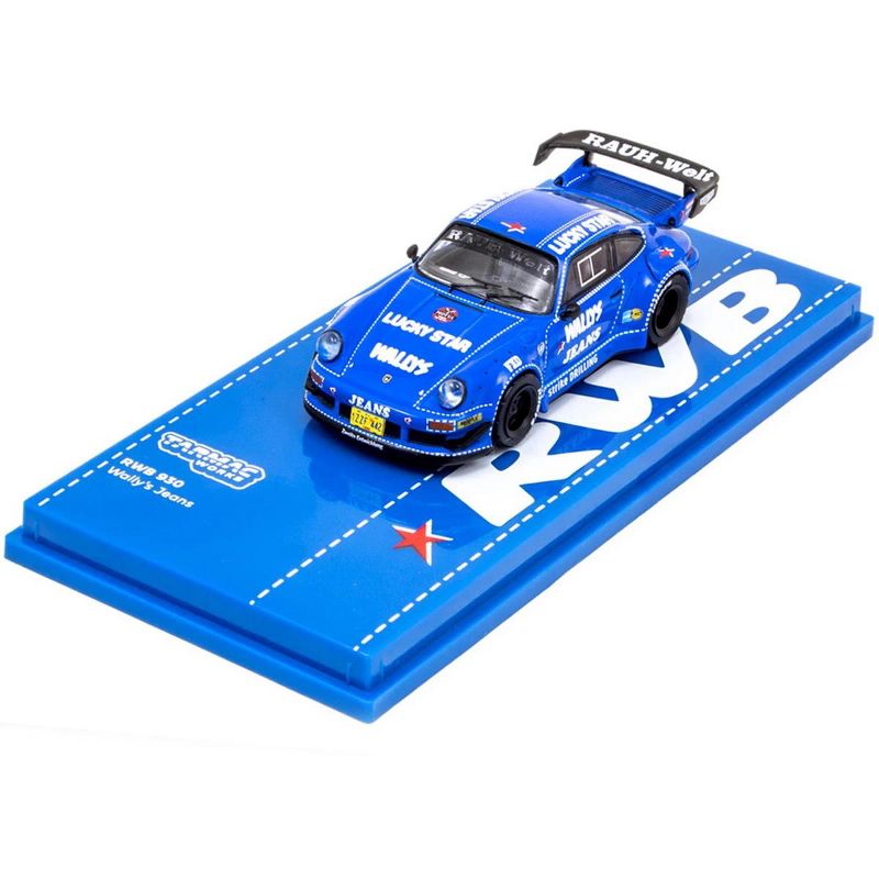 Porsche RWB 930 "Wally's Jeans" Blue "RAUH-Welt BEGRIFF" 1/64 Diecast Model Car by Tarmac Works