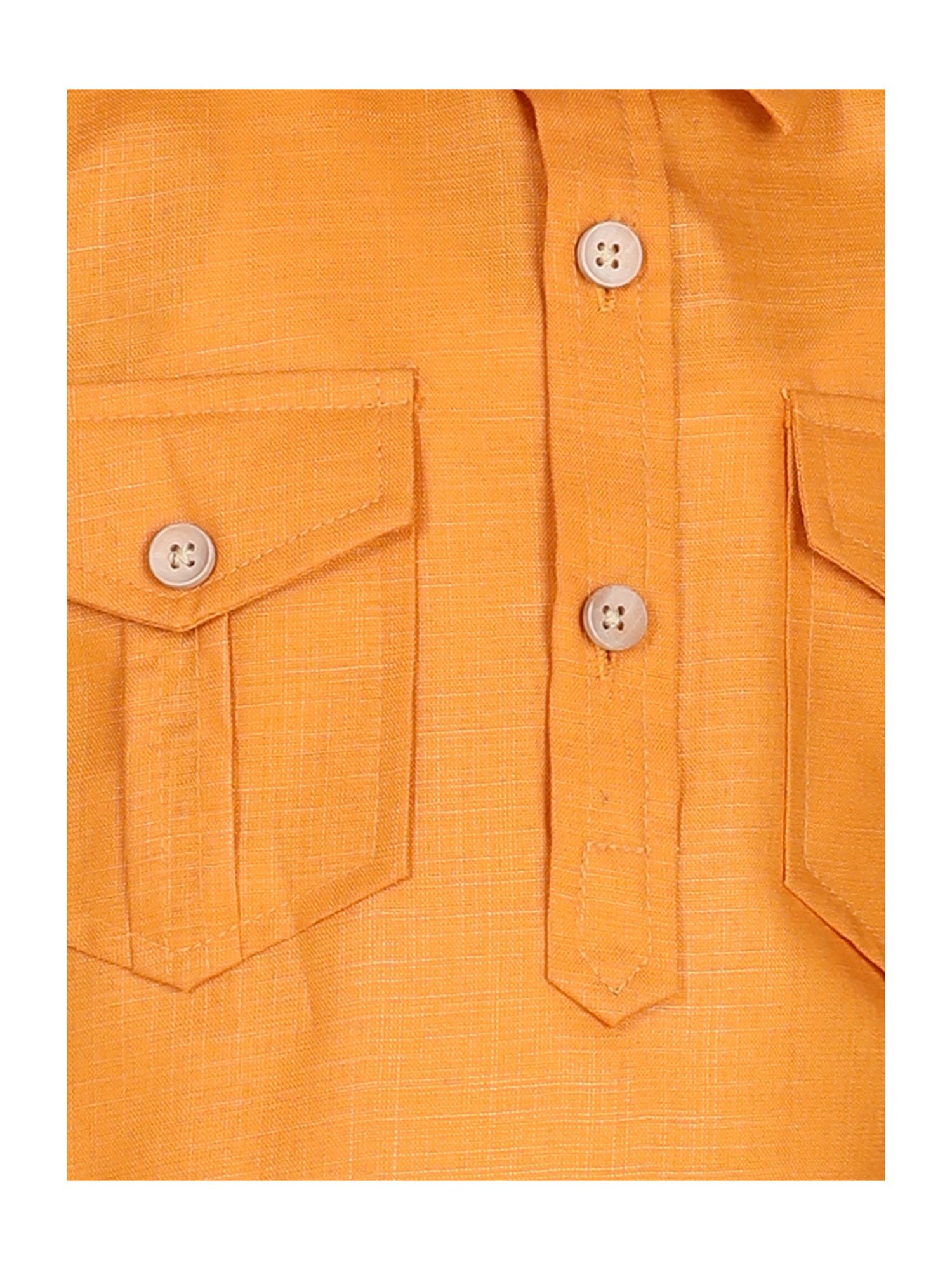 AJ Dezines Kids Mustard & White Solid Full Sleeves Kurta with Salwar