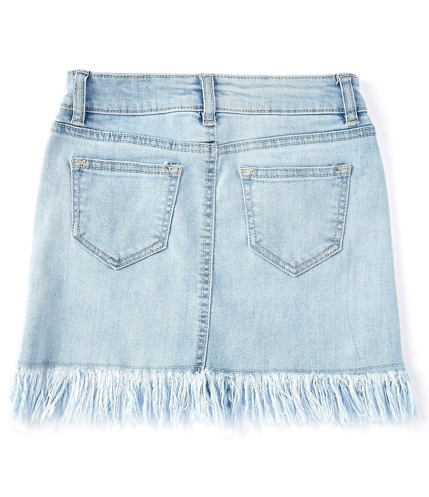 I.N. Girl Big Girls 7-16 Button-Front Denim A-Line Skirt