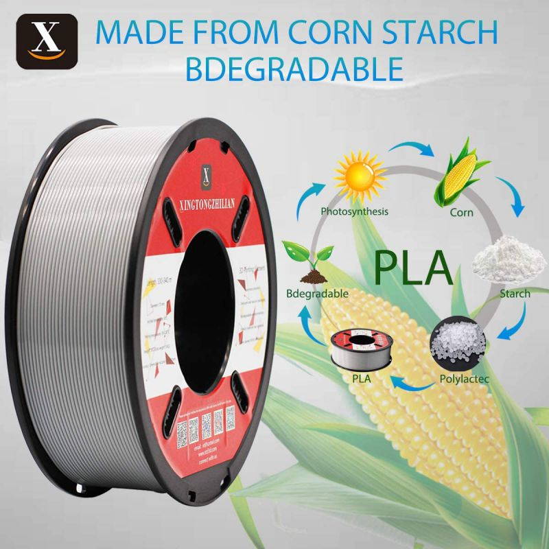 XTZL3D| PLA Material Printing Filament for 3D Printer, Gray,1kg, 1.75mm