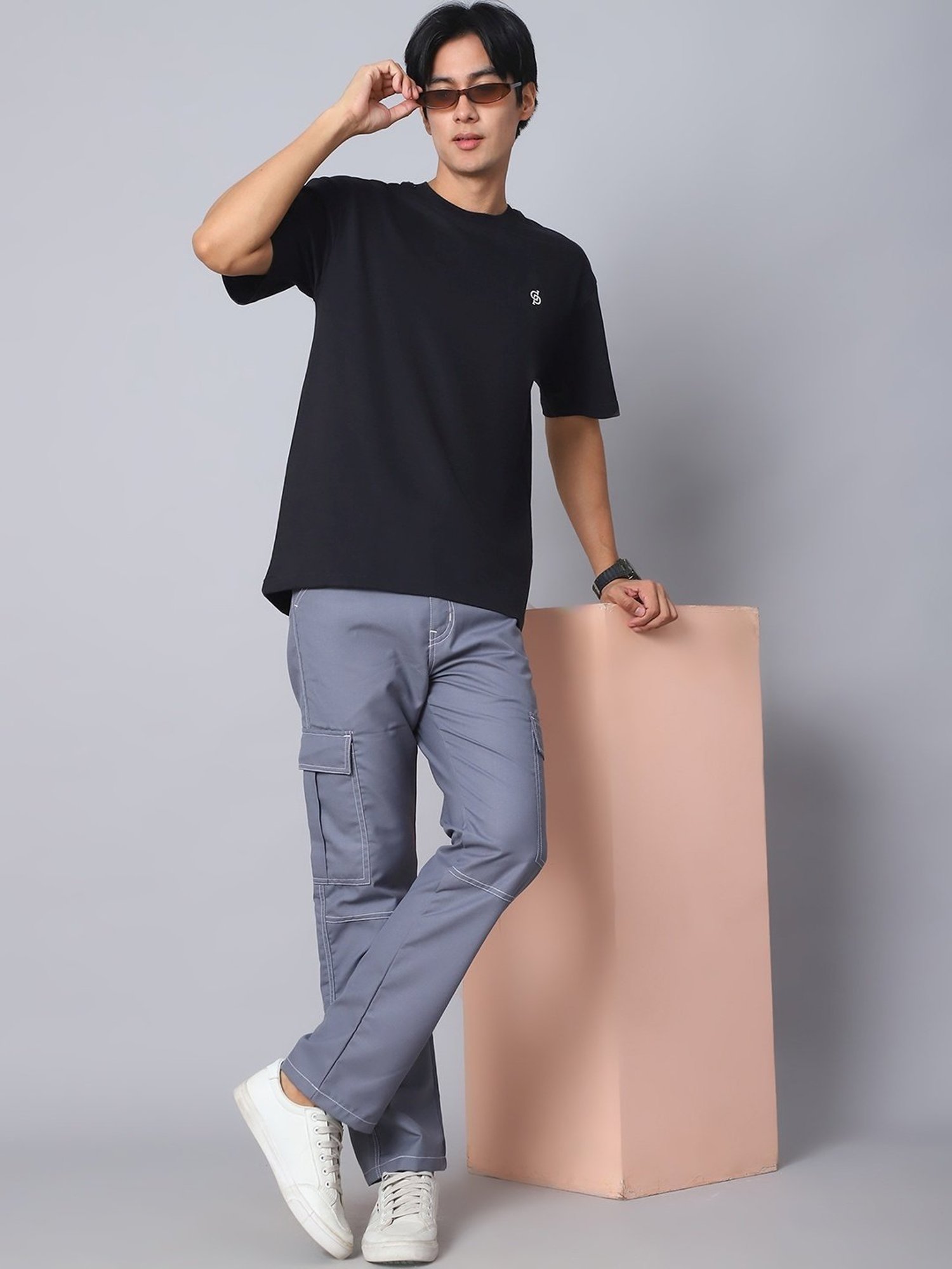 Indian Needle Grey Straight Fit Cargos