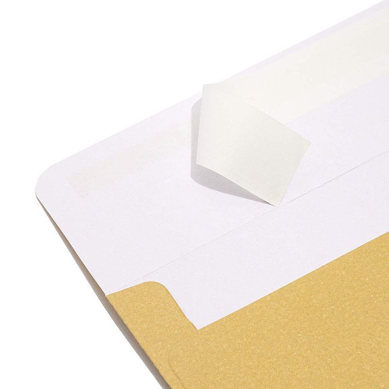 Paper Junkie 50-Pack A1 Metallic Gold Envelopes Self Seal Square Flap 3.5 x 5 for Invitation Greeting Cards