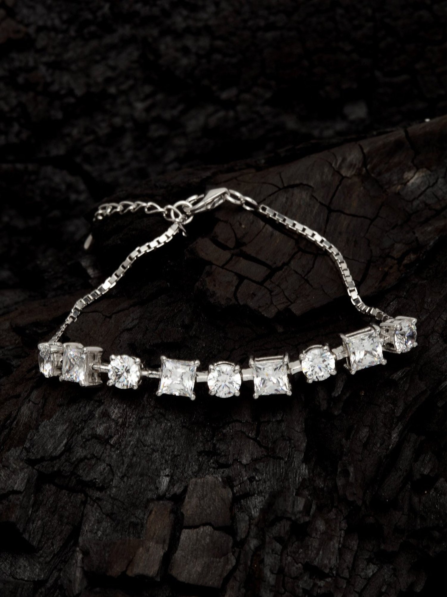 Clara Enzo 92.5 Sterling Silver Swarovski Zirconia Bracelet