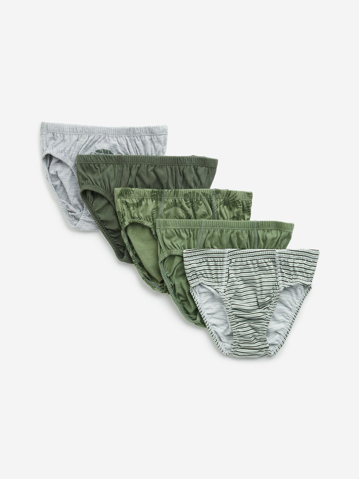 HOP Kids by Westside Yellow Printed Cotton Briefs - Pack of 5