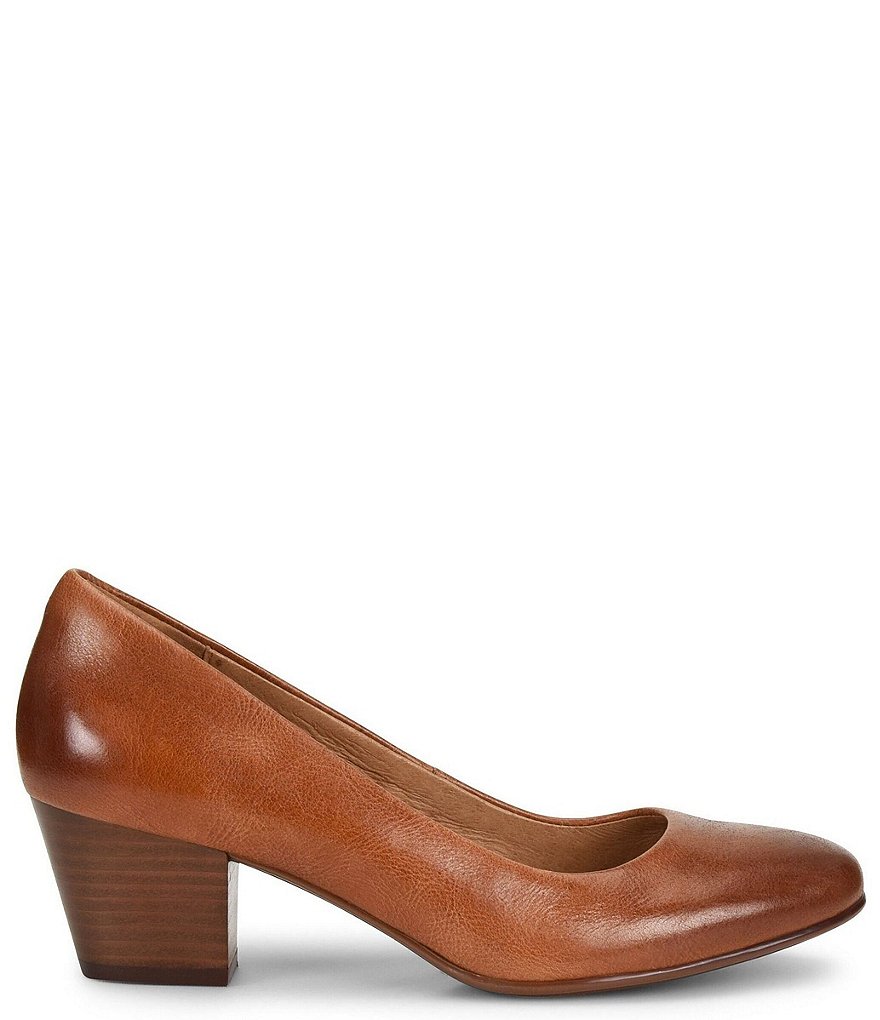 Sofft Lindon Leather Block Heel Pumps