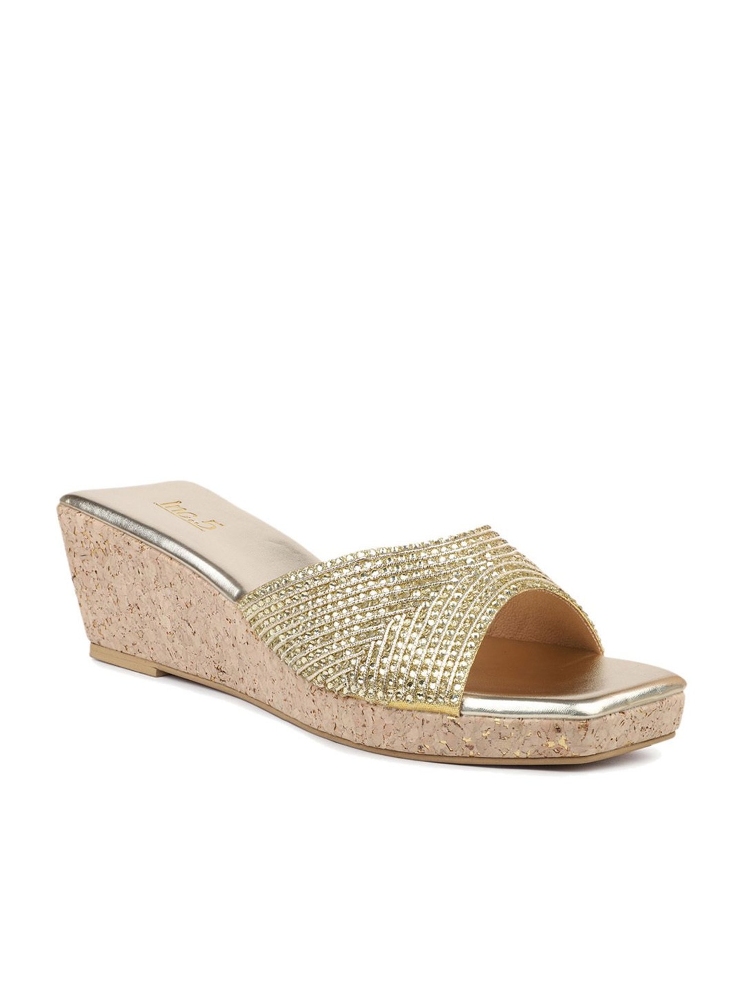 Inc.5 Women's Golden Casual Wedges