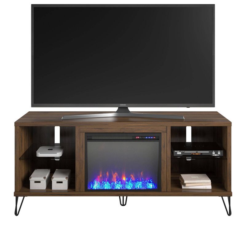 70" Concord Fireplace Tv Stand Walnut - Novogratz