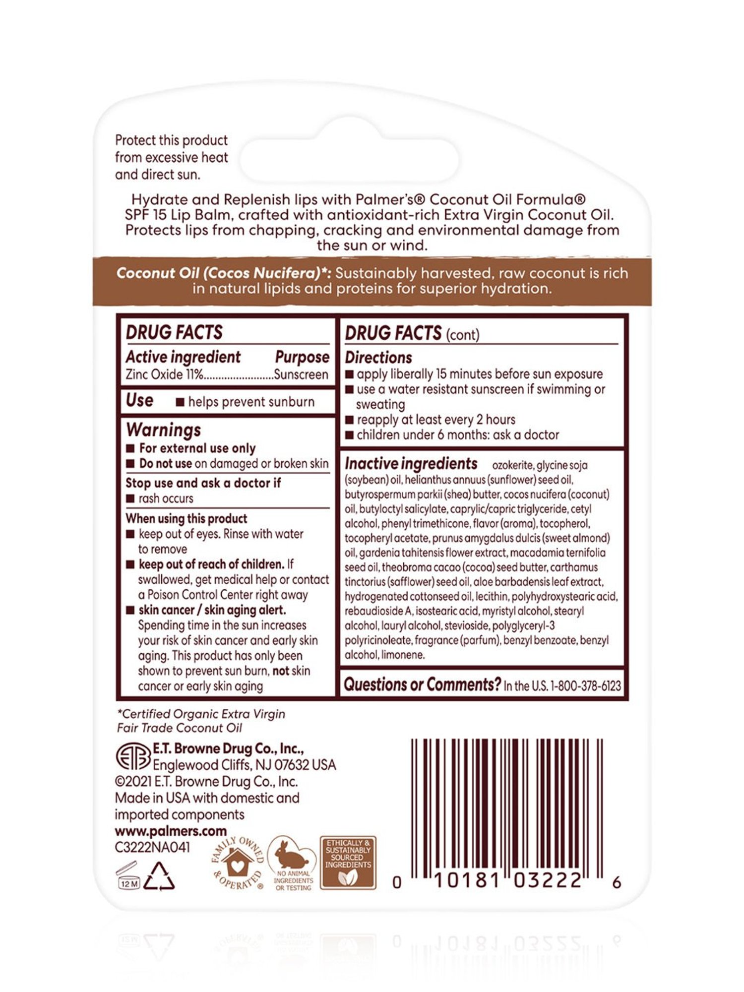 Palmer's Coconut Oil Formula with Vitamin E Coconut Hydrate Lip Balm SPF 15 - 4 gm