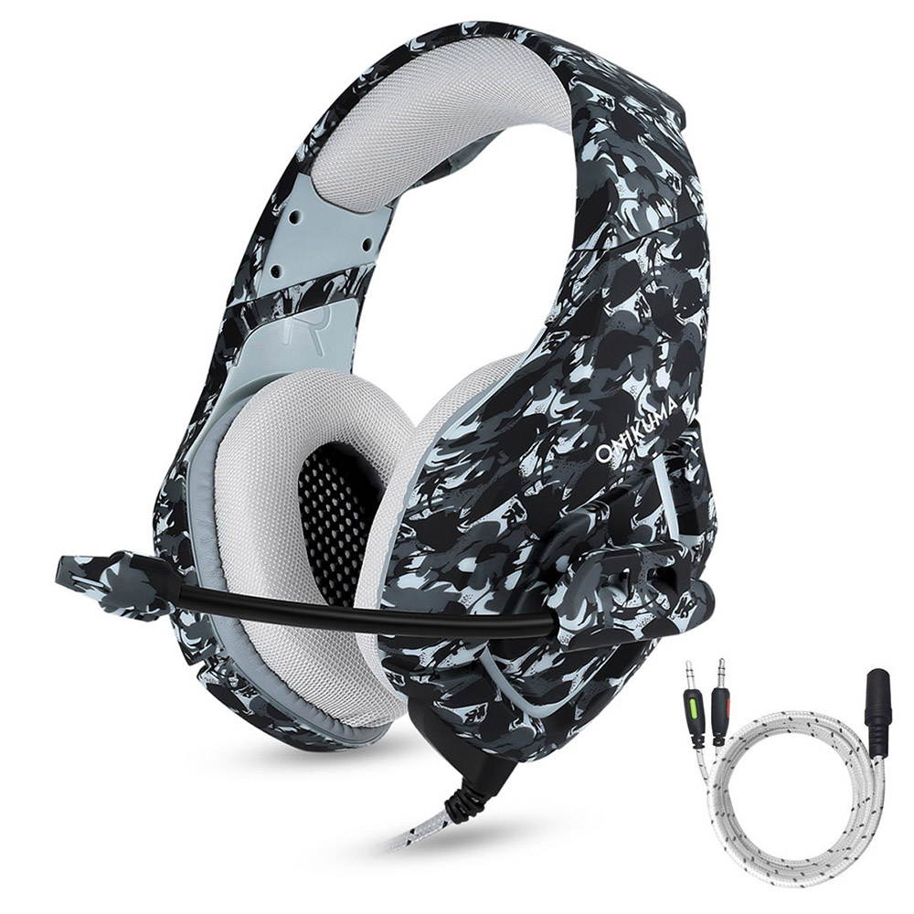 ONIKUMA K1 Camouflage Gaming Headset Stereo Subwoofer Headphones for PC Laptop with Mic