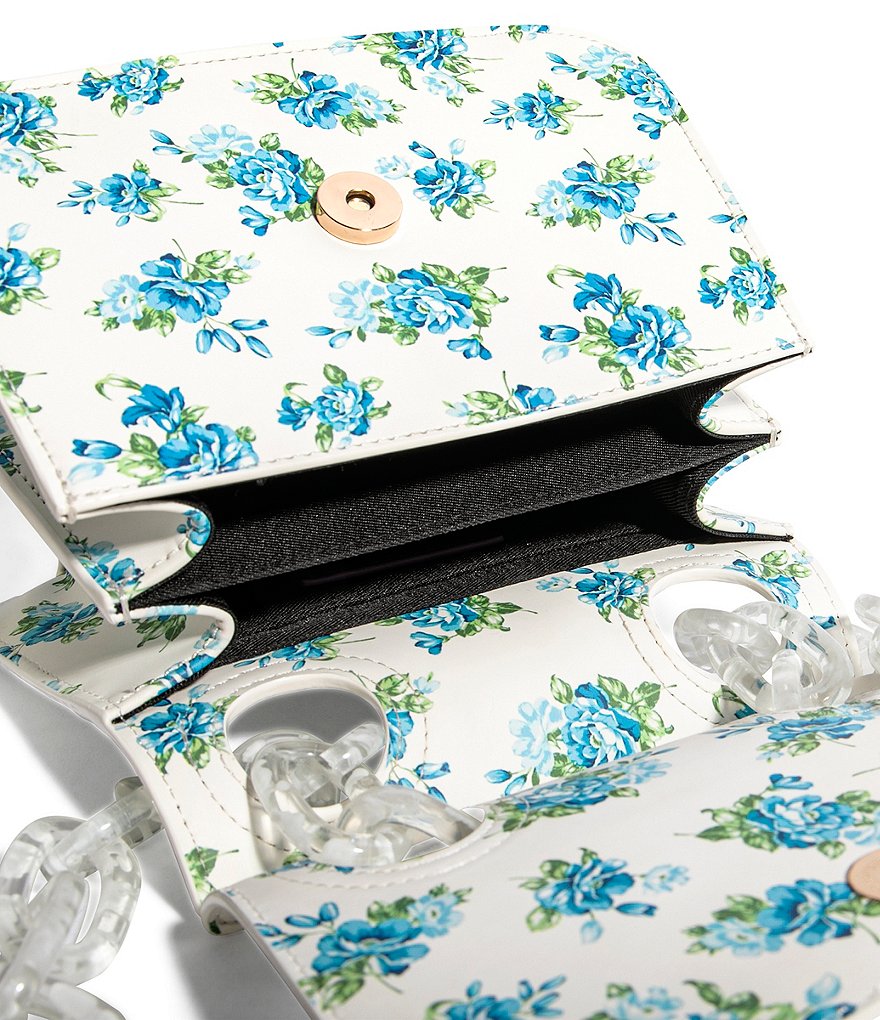 House of Want We Are Original Floral Vegan Leather Chain Link Strap Shoulder Bag