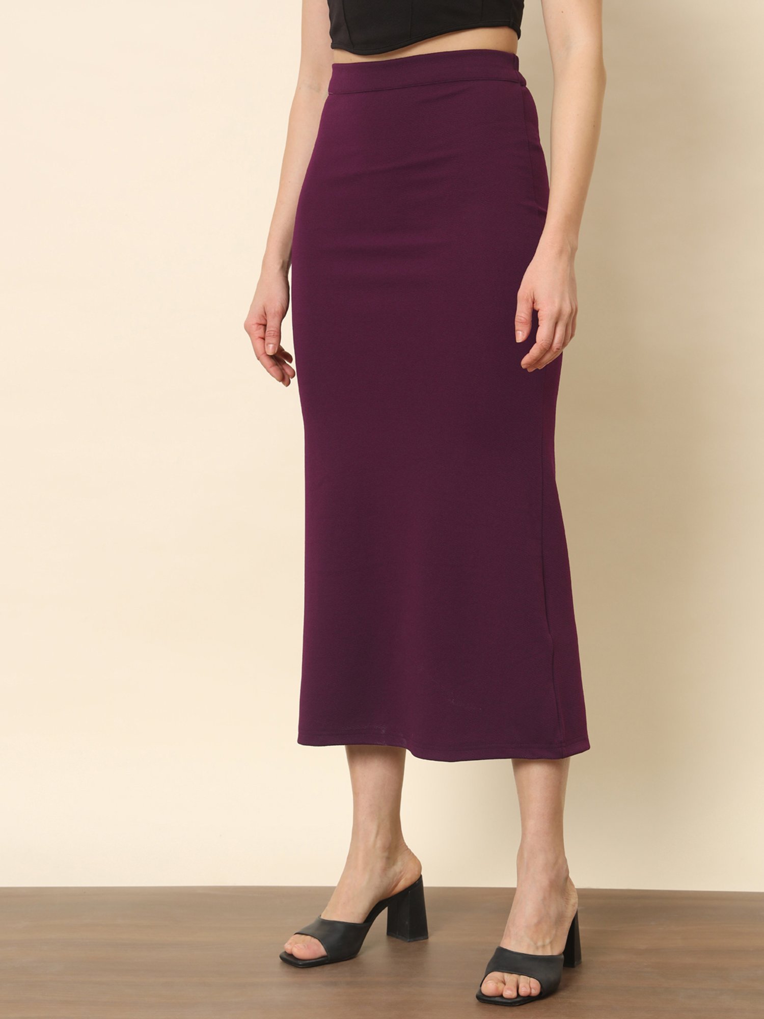 Trend Arrest Burgundy Midi Skirt