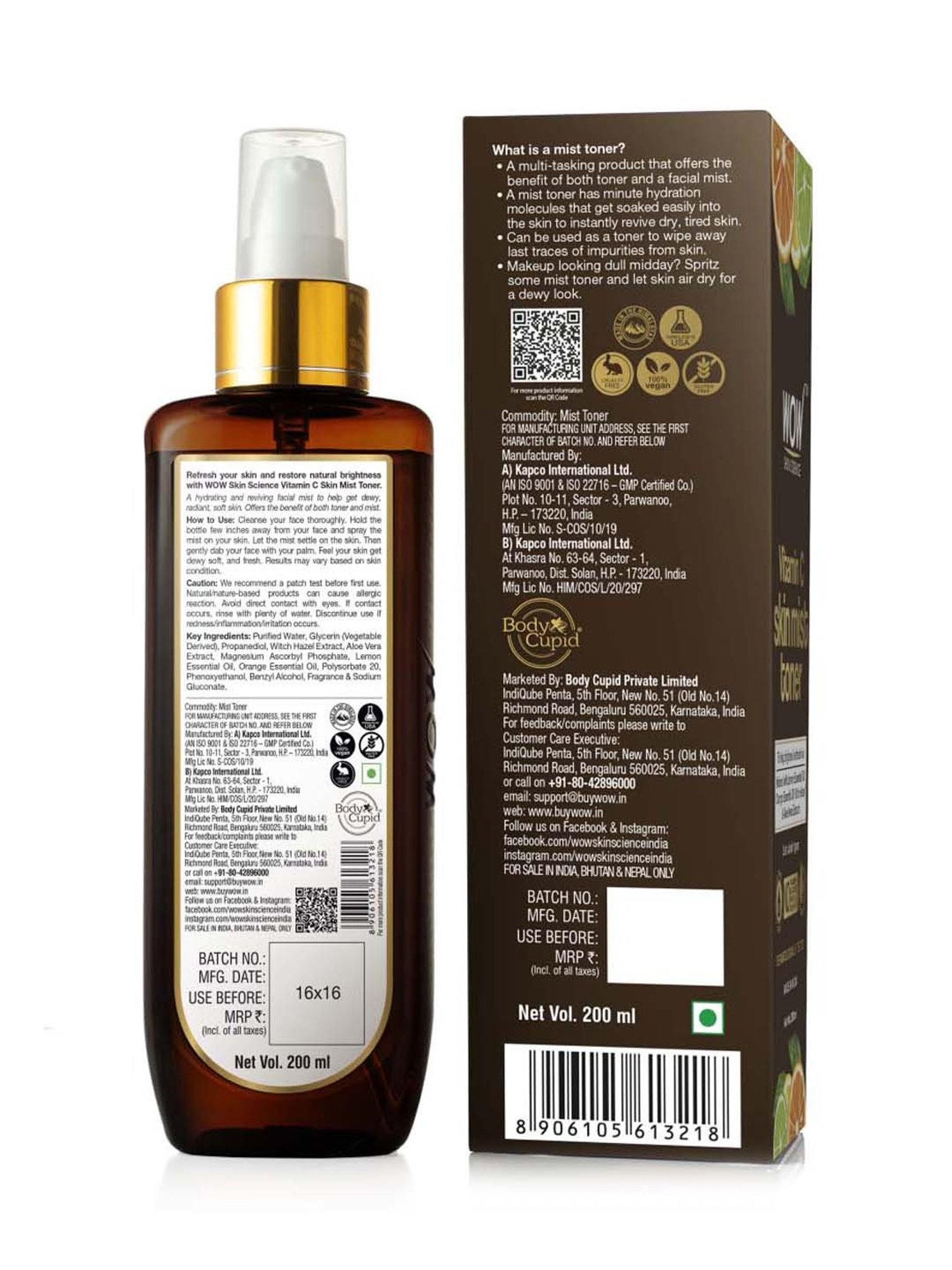 WOW Skin Science Vitamin C Skin Mist Toner - 200 ml