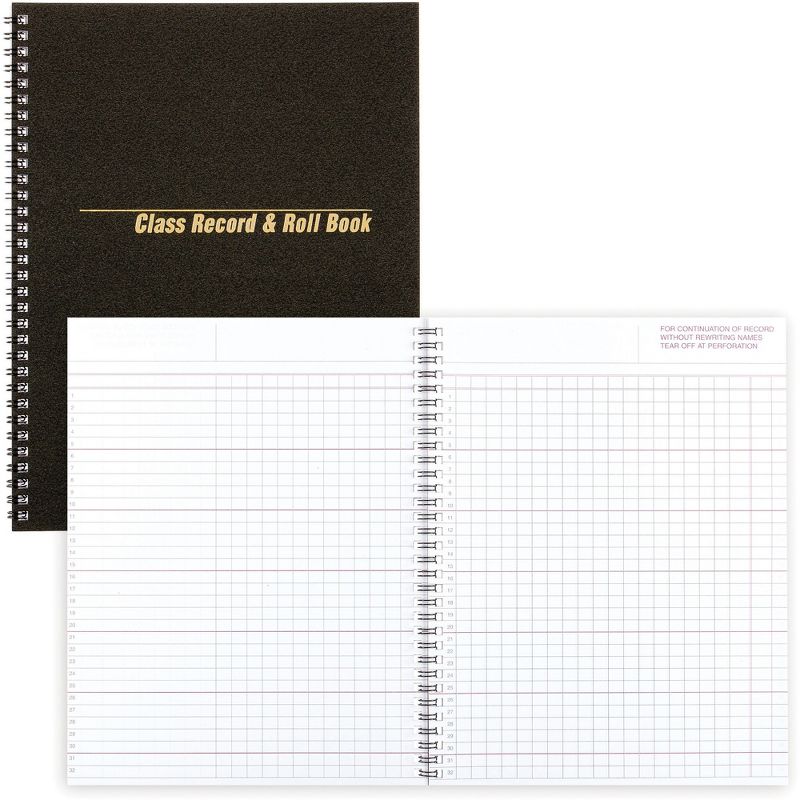 Rediform Class Record/Roll Book 6/Day 40 Sheets 11"x8-1/2" Black 33988