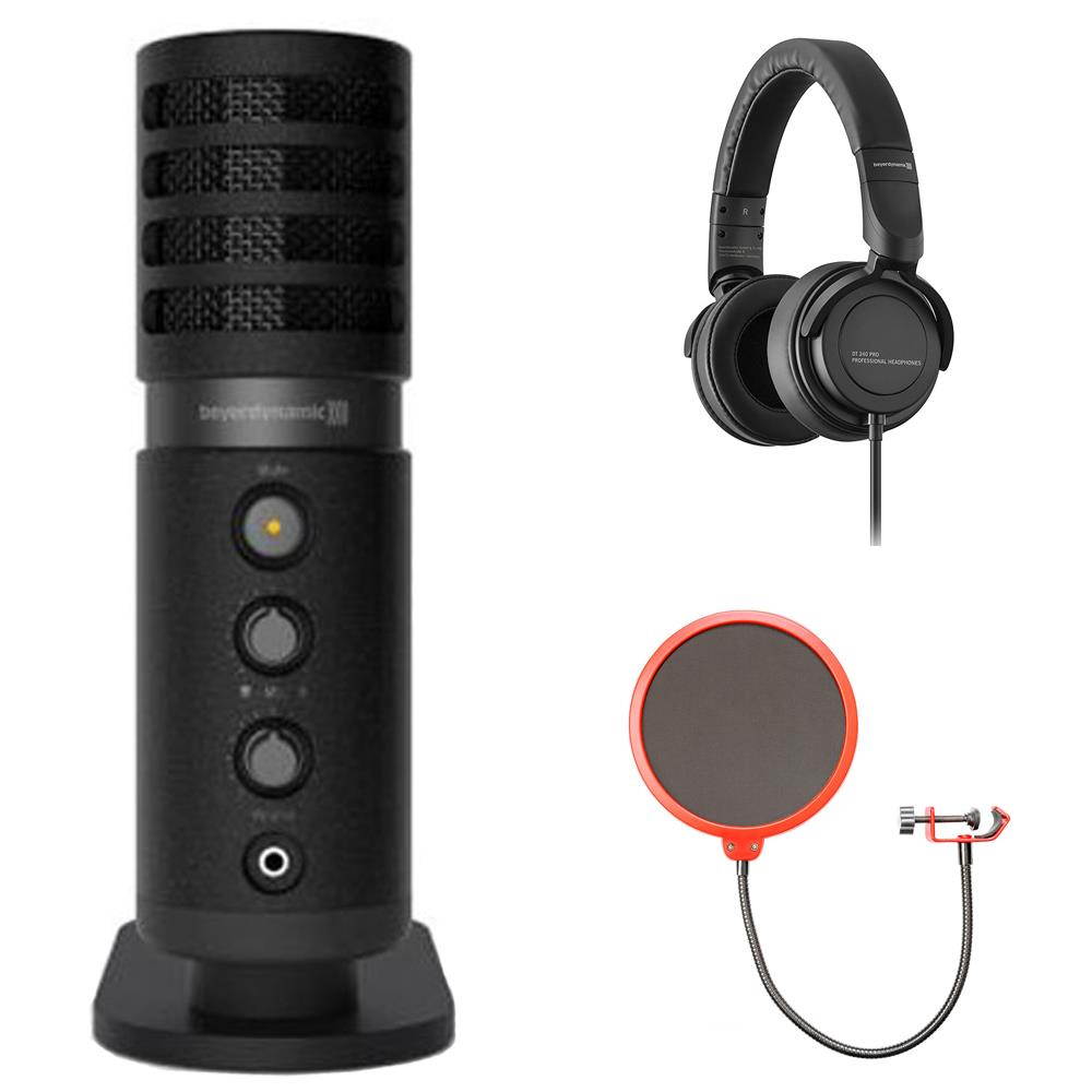 BeyerDynamic Fox USB Microphone (727903) w/ Pro Monitoring Headphones Bundle