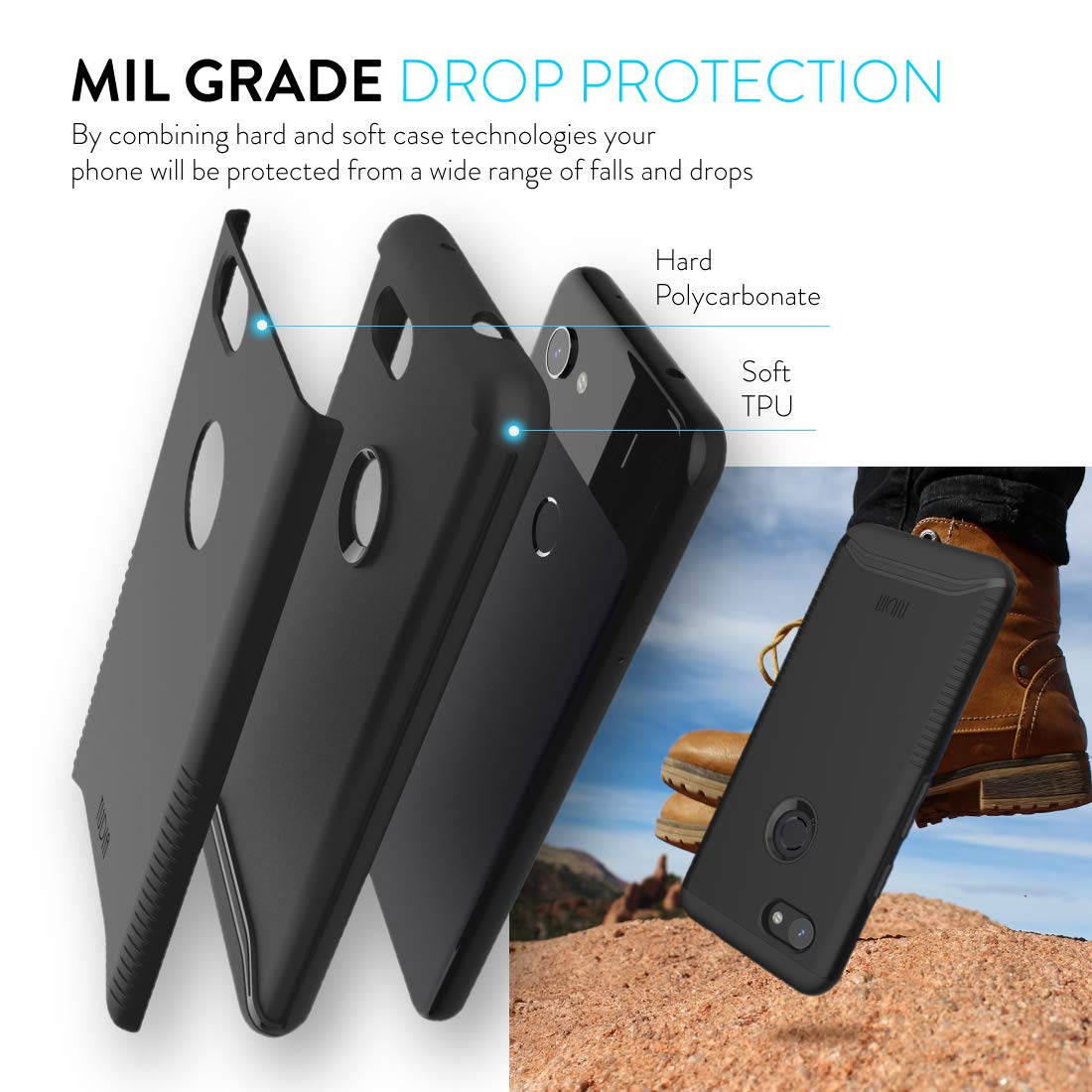 Google Pixel 3a (2019) Case, TUDIA [MERGE Series] Extreme Dual Layer Slim Precise Cutouts Phone Case For Google Pixel 3a [NOT Compatible with Pixel 3a XL Version] (Metallic Slate)