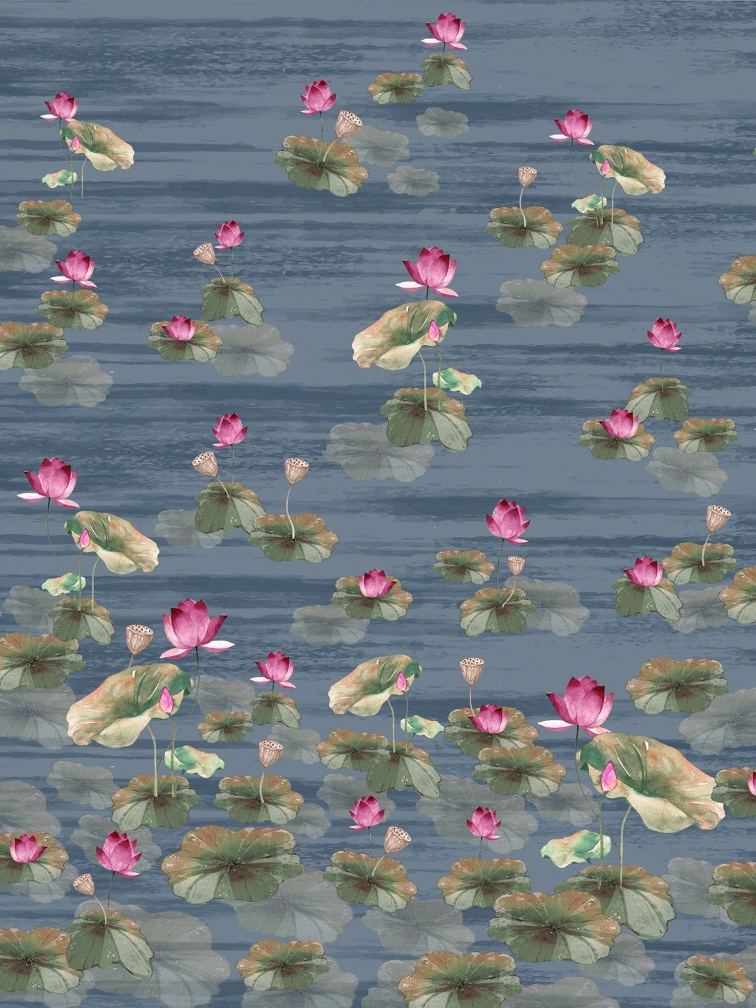 Petal Home Lotus Blue Cotton 144 TC Bedsheet