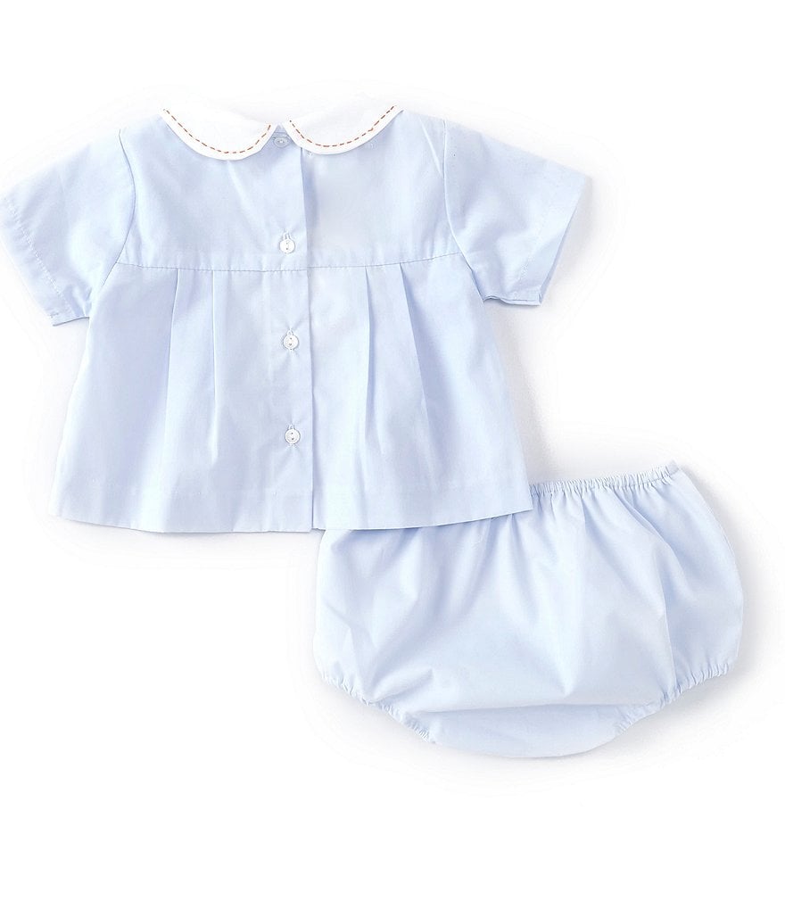 Petit Ami Baby Boys 3-9 Months Short-Sleeve Pumpkin Embroidered Top & Diaper Cover Set