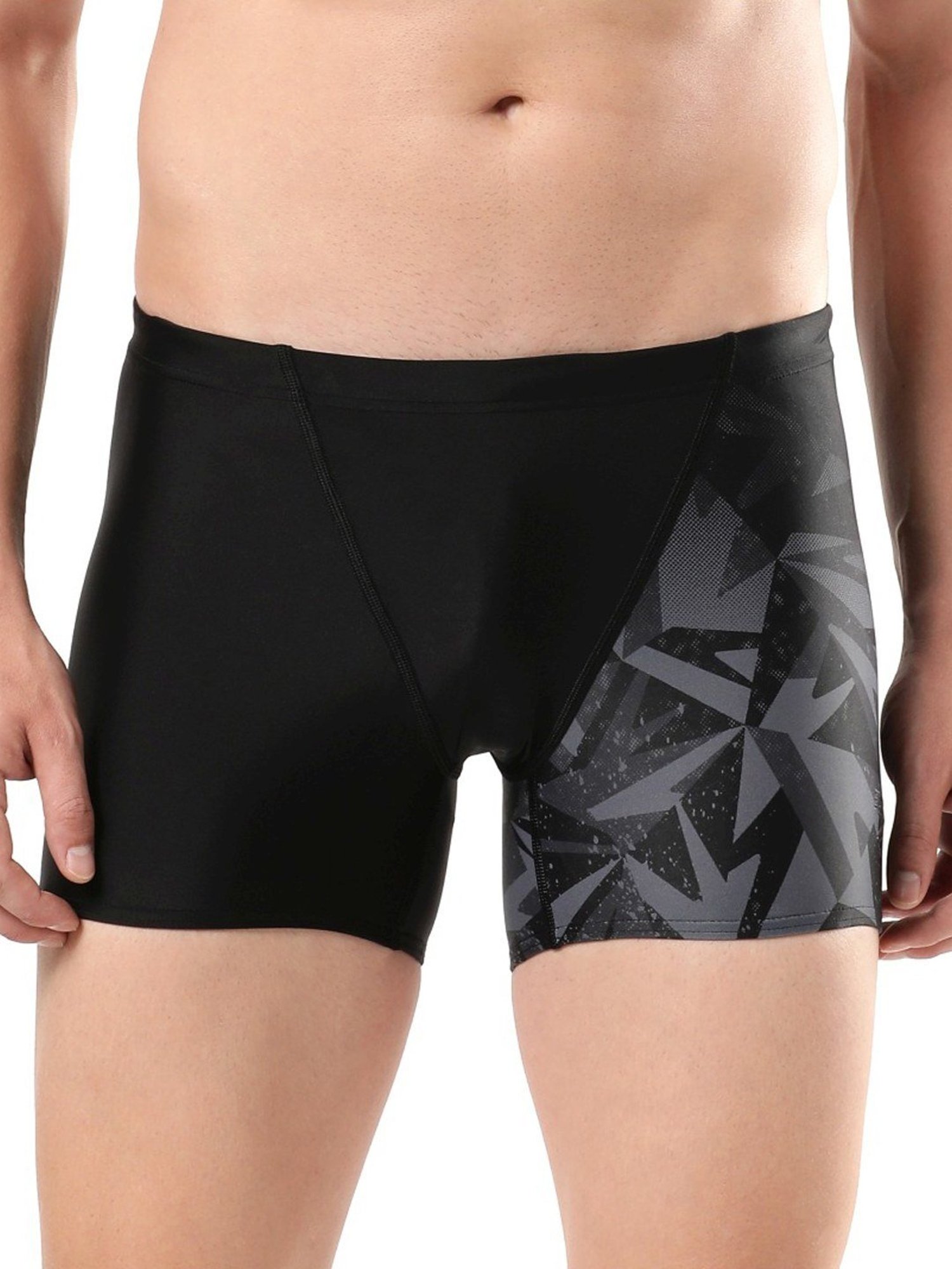 Speedo Metal Black Regular Fit Printed Swim Shorts