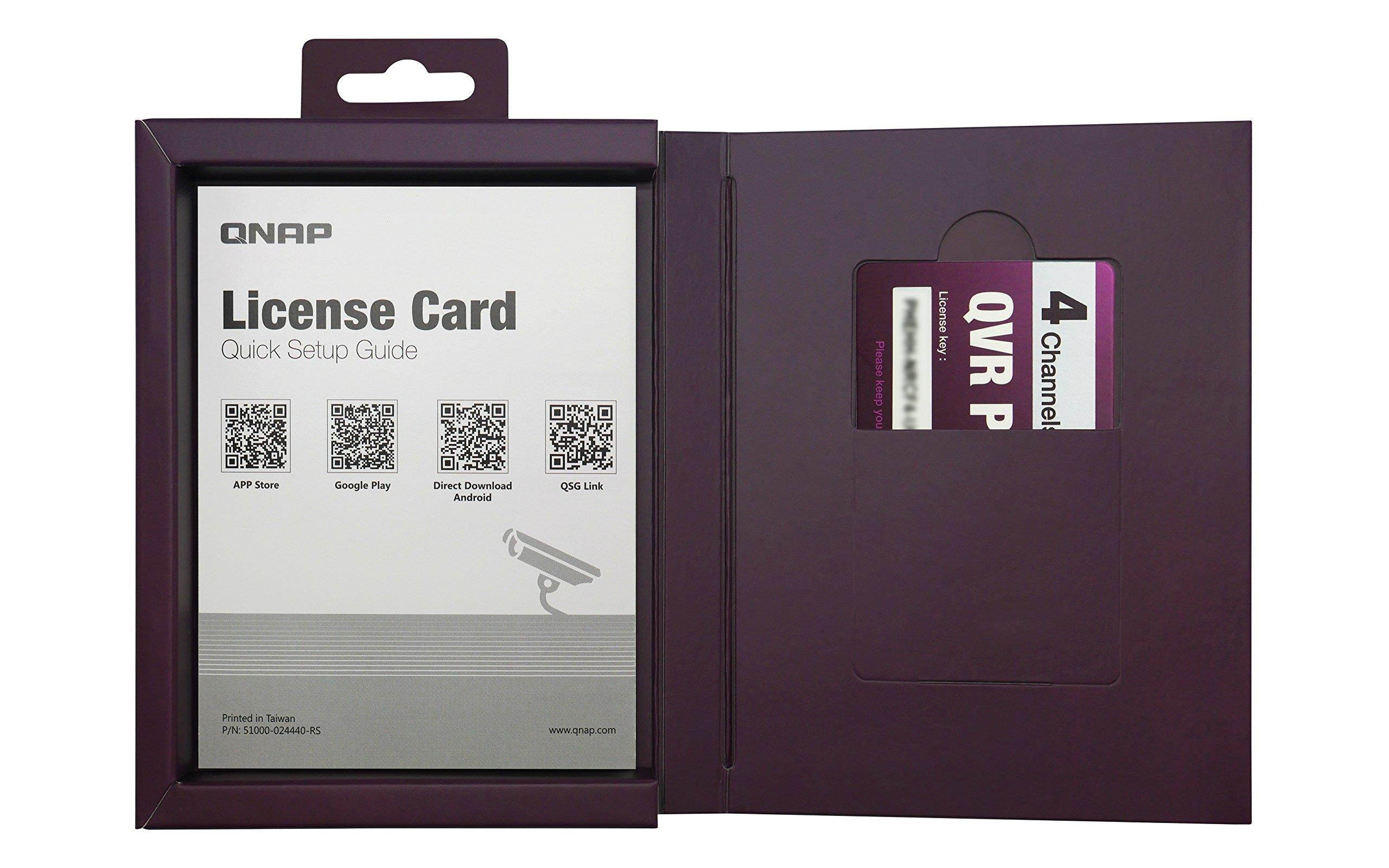 QNAP LIC-SW-QVRPRO-4CH QNAP QVR Pro 4 Channel License (QVR Pro Gold is required)