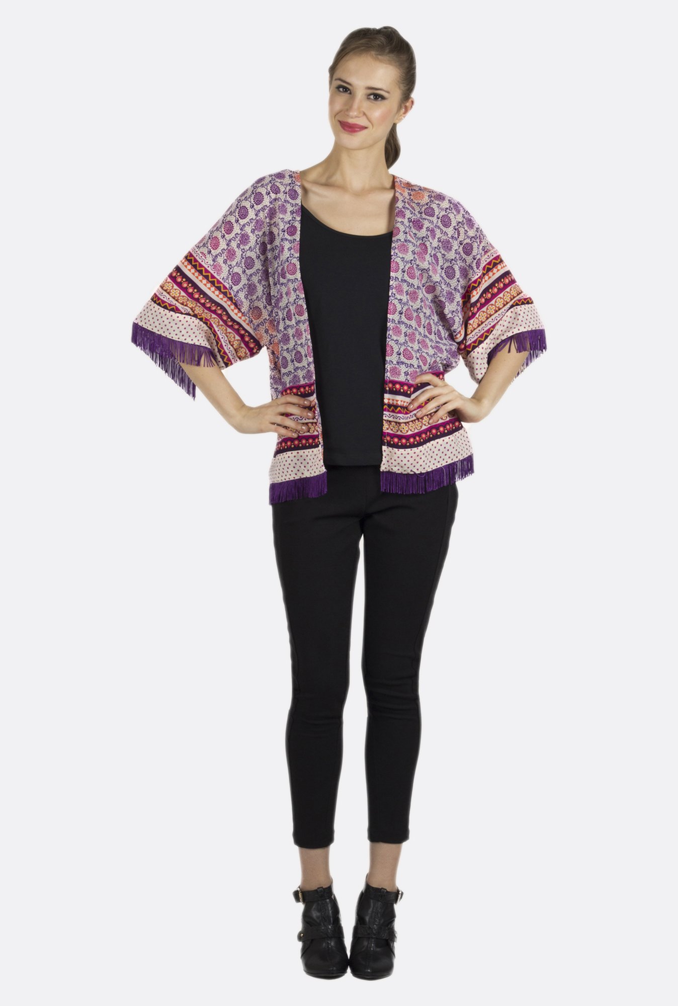 Fusion Beats Multicolor Printed Shrug