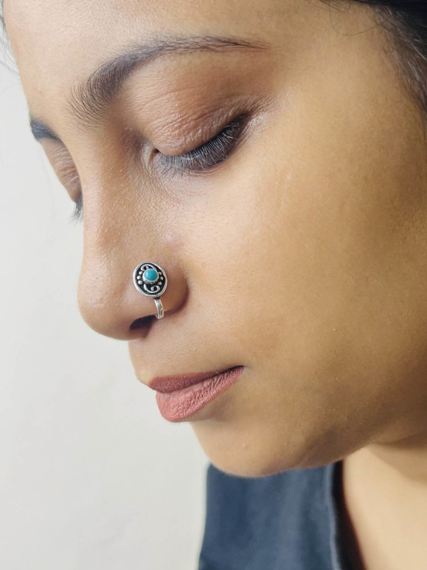 Arte Jewels 92.5 Silver handcrafted Nosepin for Women & Girls