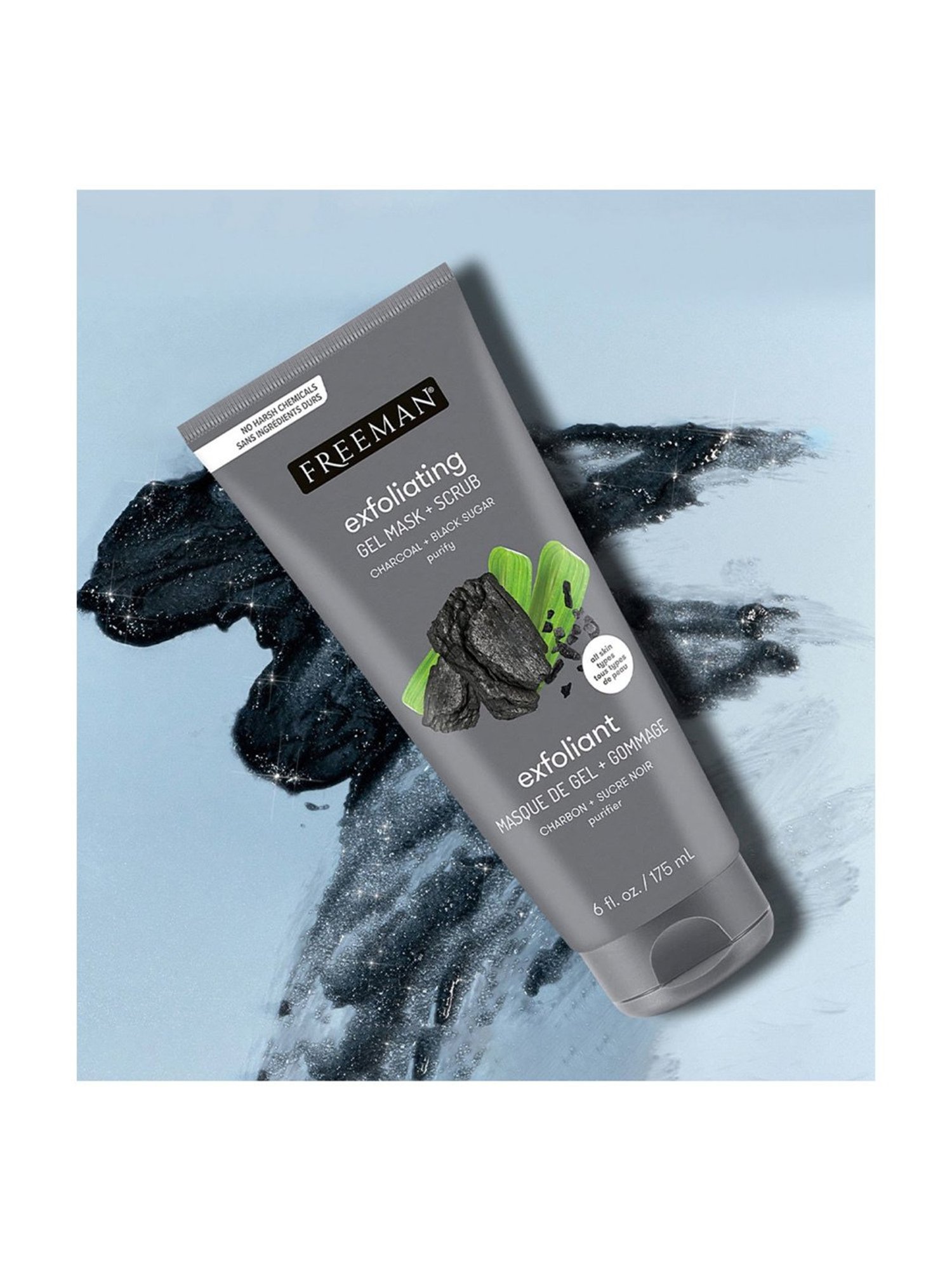 FREEMAN Charcoal + Black Sugar Exfoliating Gel Mask + Scrub - 175 ml