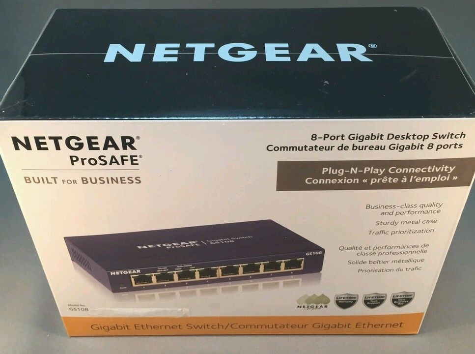 NetGear ProSafe GS108 8-Ports Gigabit External Ethernet Switch