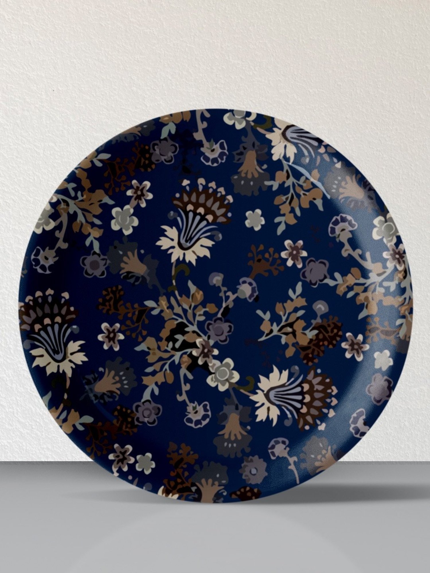 Nestroots Classic Floral Multicolor Porcelain Wall Plate