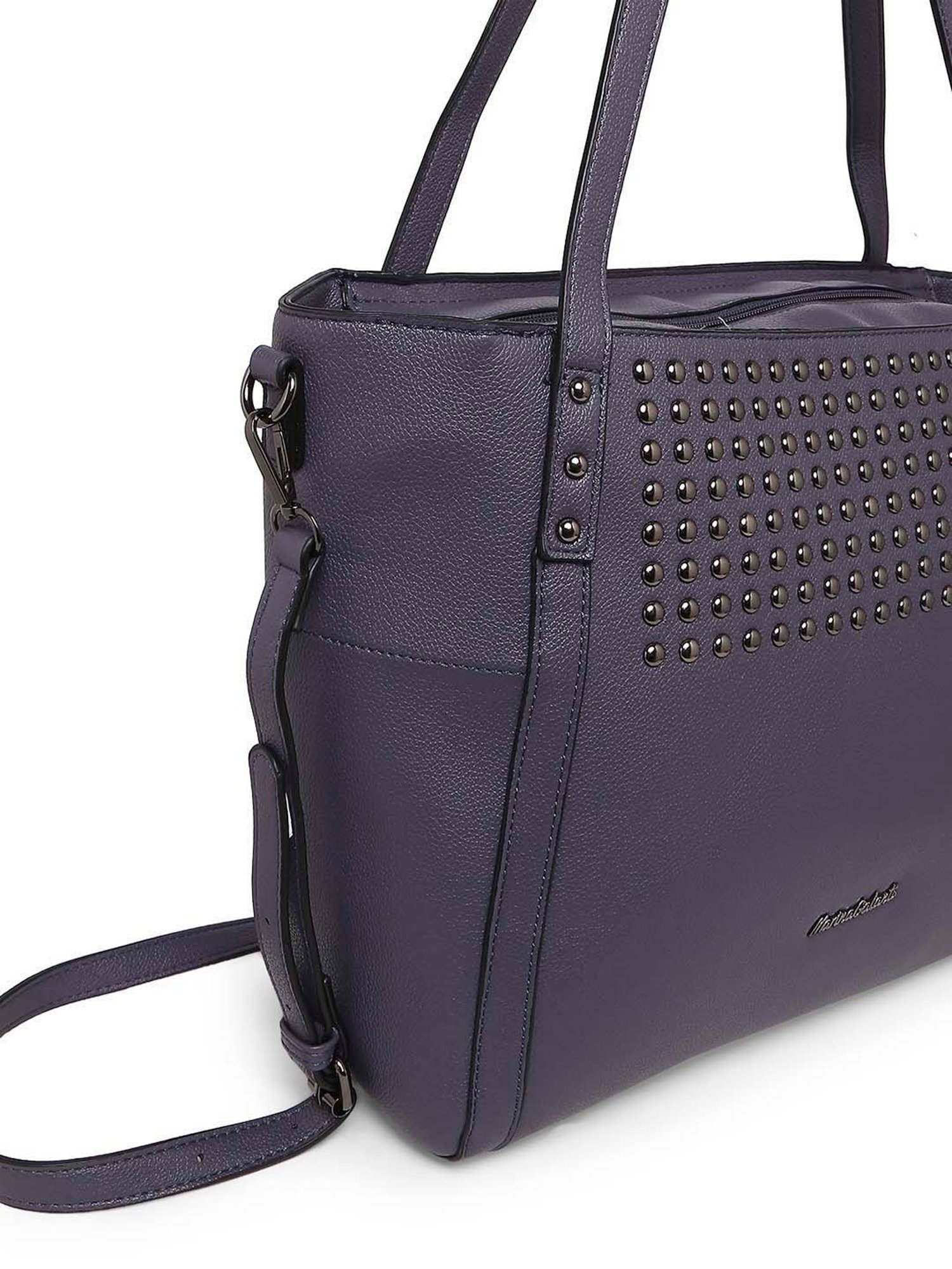Marina Galanti Purple Rivets Medium Tote Handbag