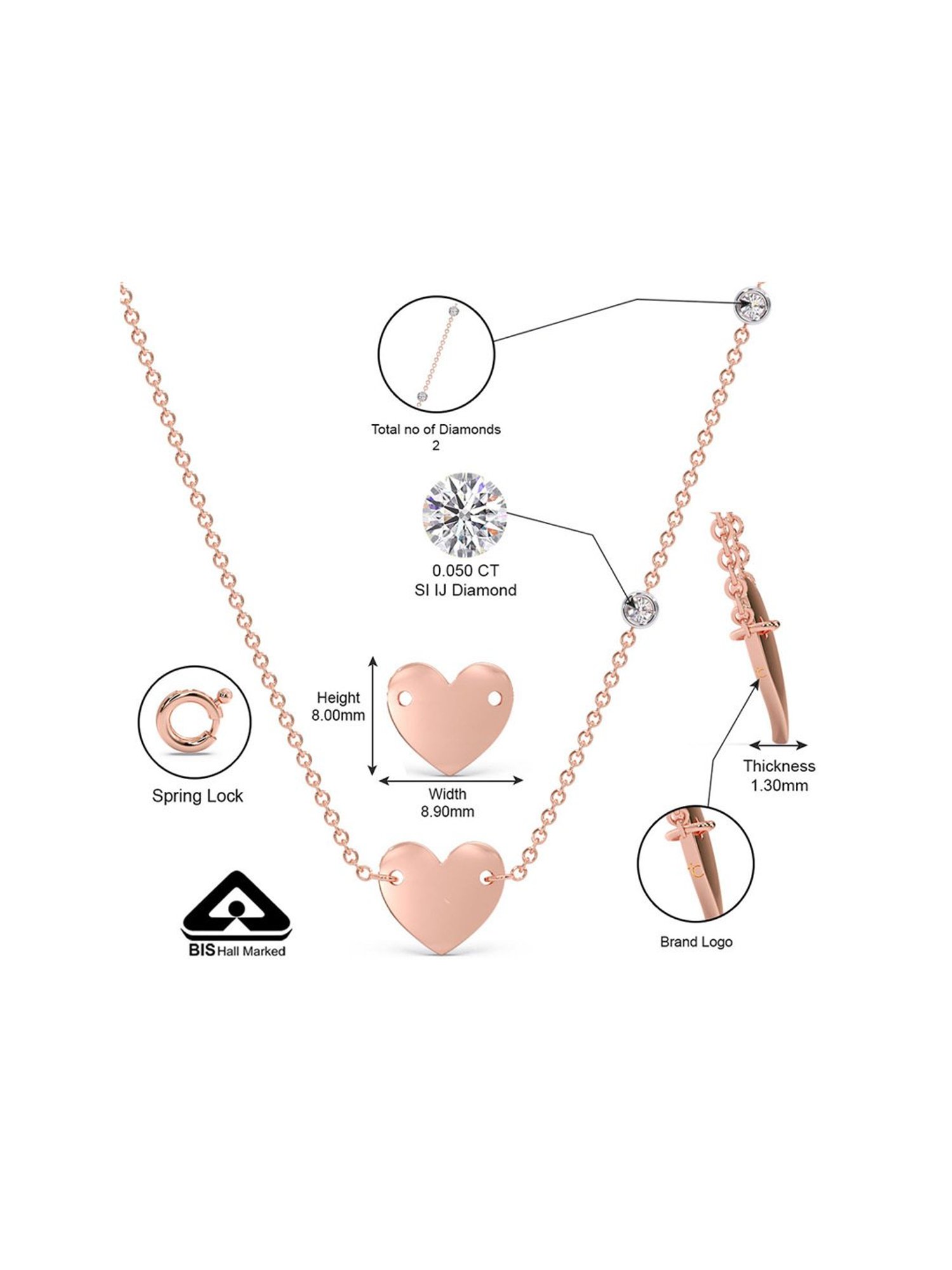 P.N.Gadgil Jewellers 18k Gold Infinity Florall Diamond Necklace For Women