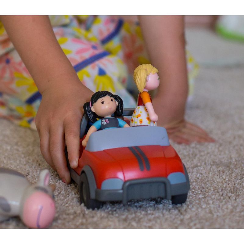 HABA Little Friends Lara - 4" Bendy Doll Figure with Black Pigtails