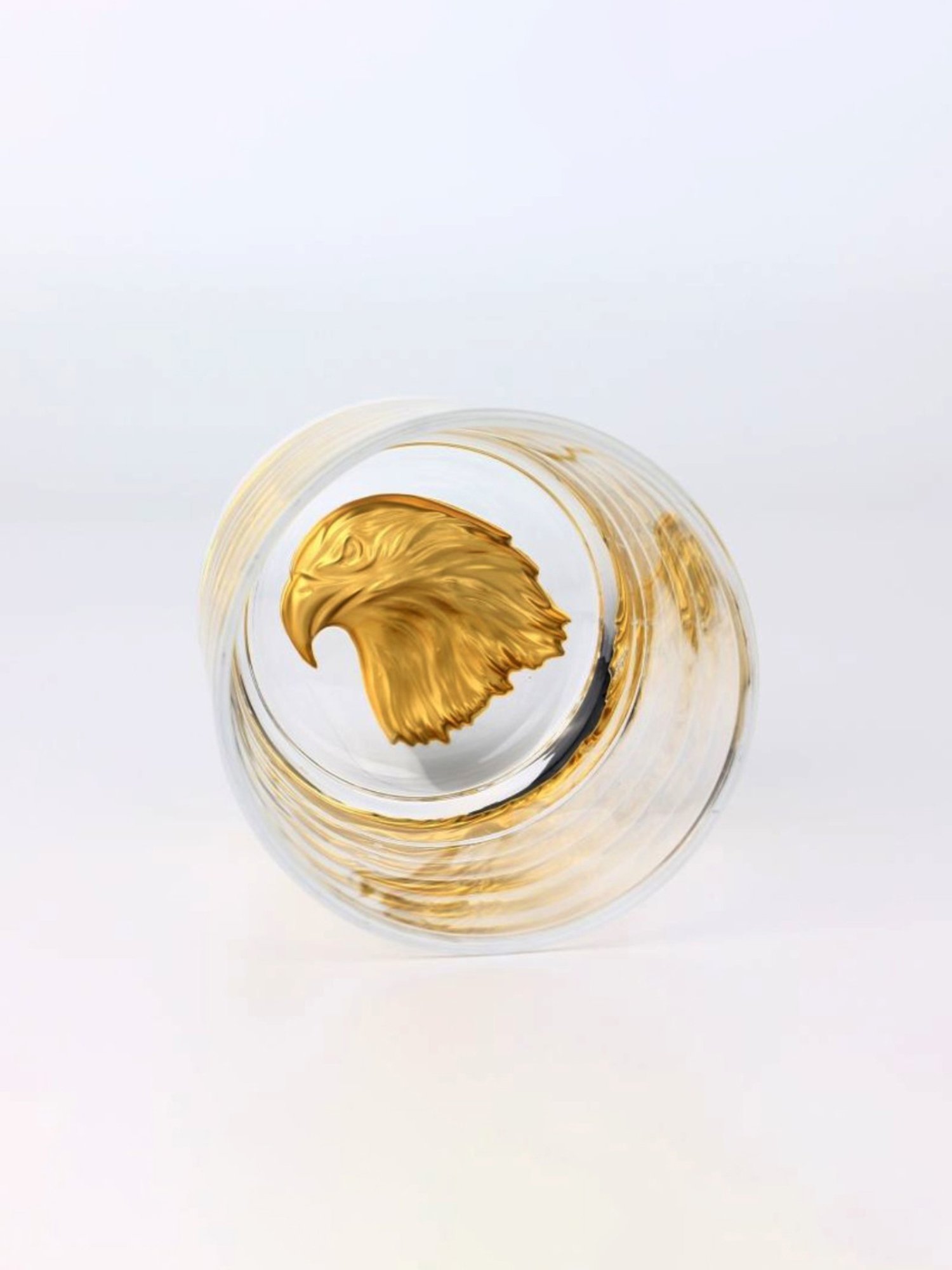 Melbify Gold Eagle Transparent Whiskey Glass 300ml - Set of 2