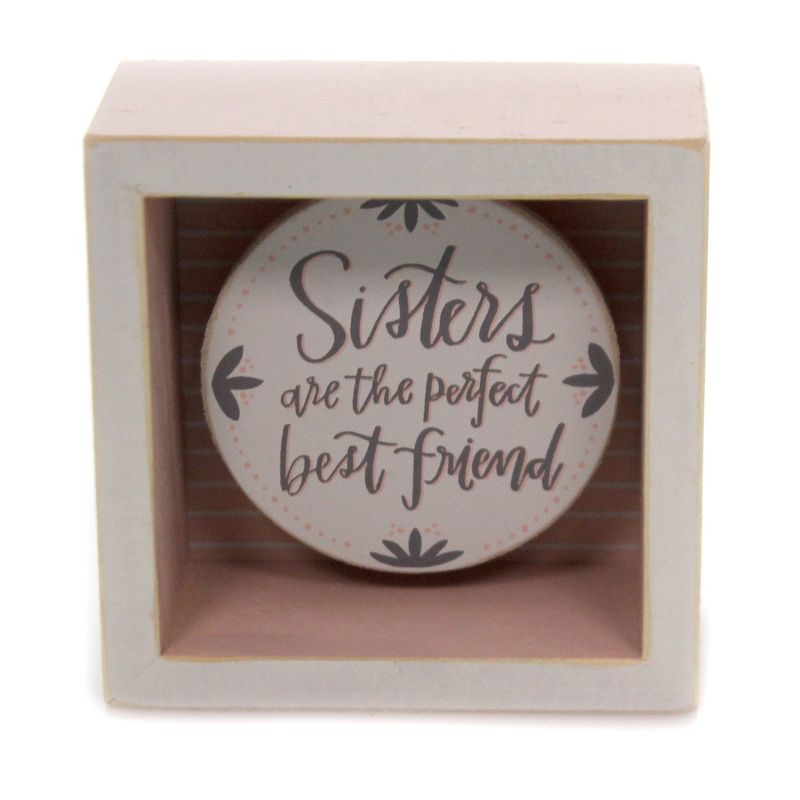 Home Decor 3.5" Sisters Are Perfect Best Friend Box Sign Family  -  Wall Sign Panels