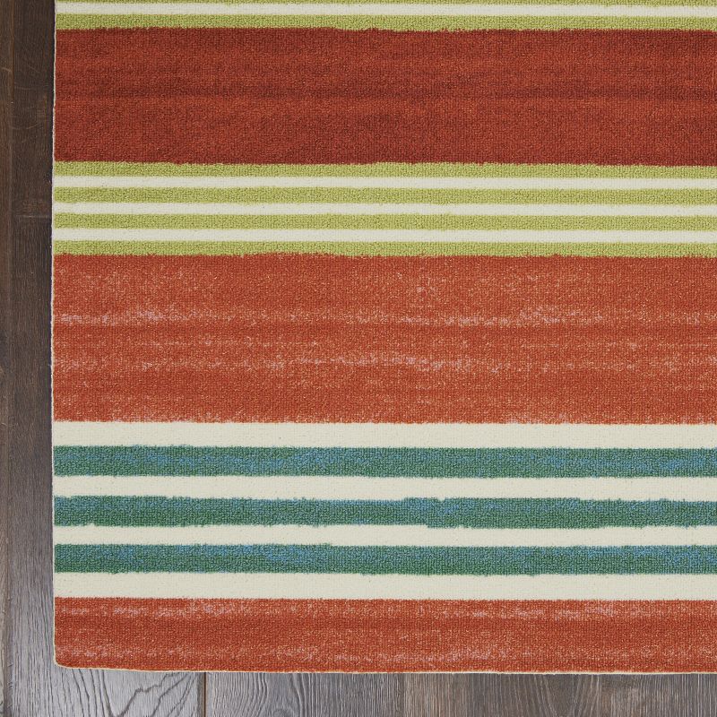 7'9"x10'10" Rectangle Indoor and Outdoor Area Rug Orange - Waverly